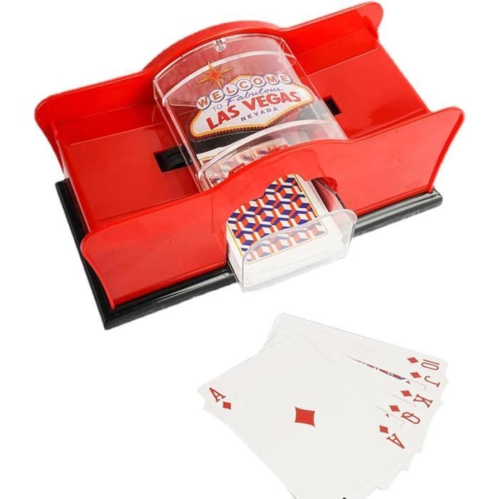 Mélangeur de Cartes Manuel de qualité supérieure avec manivelle, mélange de Cartes pour UNO, Jeux de Poker, Blackjack, Rummy, Phase 10, Skip-Bo et Tous Vos Jeux de Cartes préférés ; Manuel du