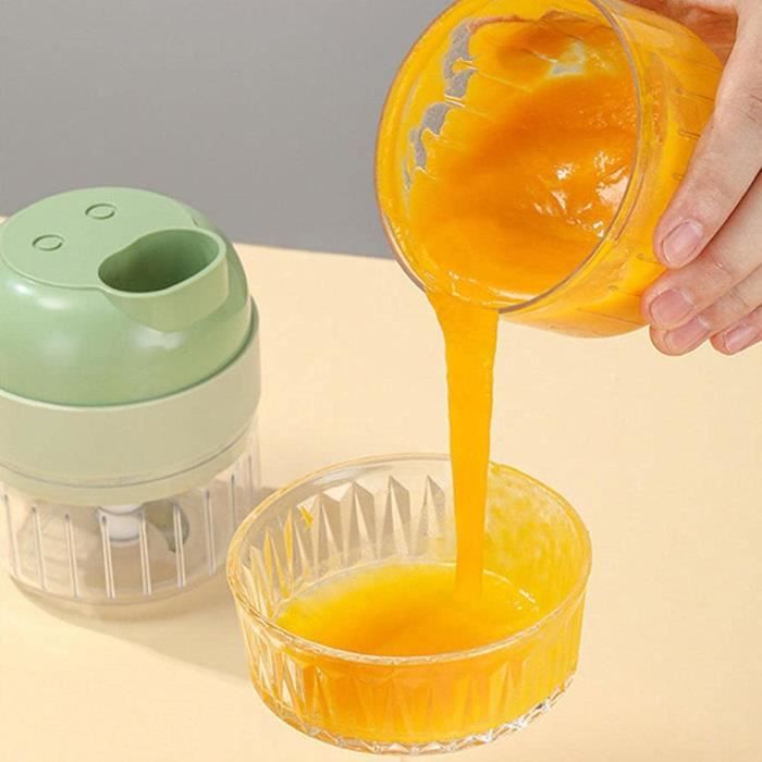 Hachoir Électrique 4 En 1 – Coupe-Légumes Portable, Hache Ail/Oignon/Poivron, Trancheuse Mini, Rechargeable, Gain De Temps En Cuisine