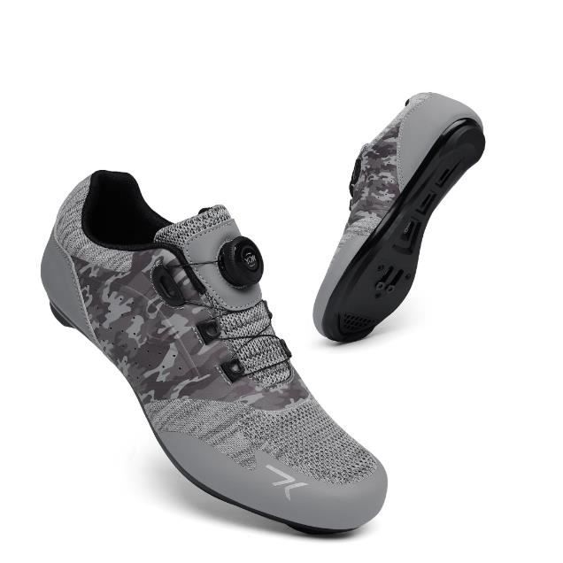 Chaussure de velo sur route Gris Respirant Resistant a l usure Confortable Cdiscount Sport