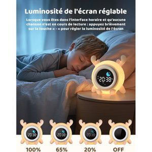 Réveil Digital Silencieux Sans Tic-tac - Design Bois (ABS), Veilleuse Ajustable, Grand Affichage - Pour Enfants, Seniors, Voyage
