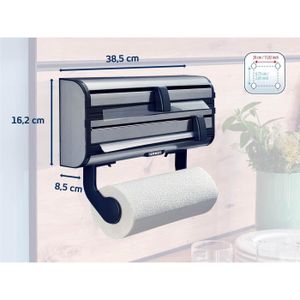 Distributeur Mural En Bambou Pour Film Alimentaire Et Aluminium - Avec Découpeur Coulissant, 31x39,5x11 Cm