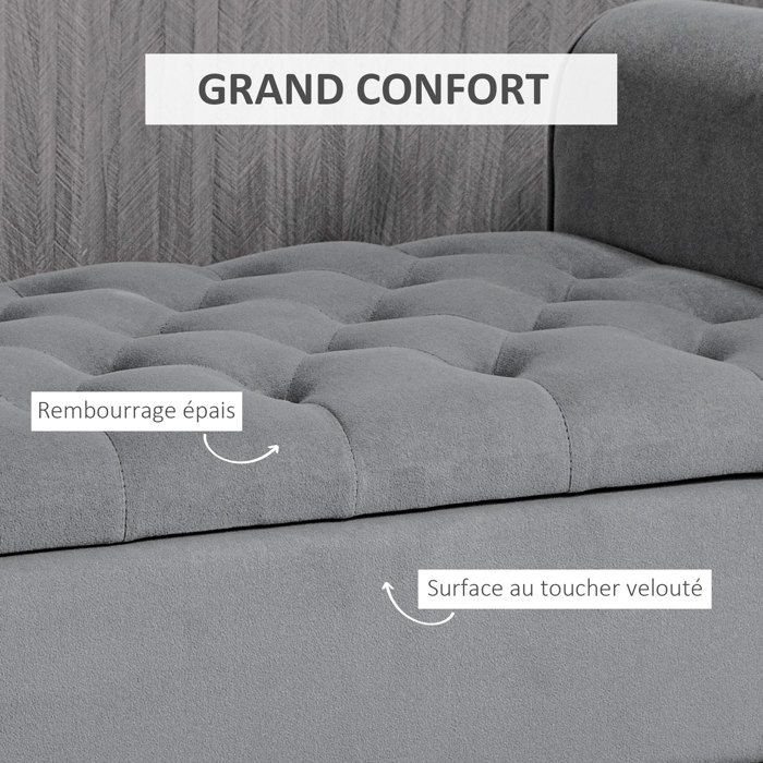 Banc de Rangement, 38 x 110 x 38 cm, Charge jusqu'à 300 kg, Bleu Foncé - Maison