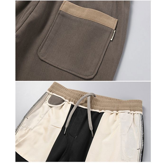 Pantalon En Velours Côtelé Pour Homme - INSFITY - Coupe Droite - Taille Elastique Par Lien