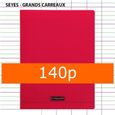 Cahier grand format séyès couverture plastique rouge 140 pages-0