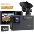 Caméra Voiture Kingslim D1 Pro 2K Dual Dashcam-GPS WIFI-340°FOV-Carte SD 32Go Incluse-Max à 128GO-0