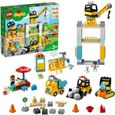 LEGO® 10933 DUPLO La Grue Et Les Engins De Construction, Pelleteuse, Camion avec Lumière & Son, Jouet Pour Enfants de 2-5 ans-0