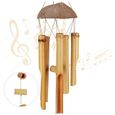 Carillon à vent en bambou RELAXDAYS - Décoration jardin et intérieur - 9 tubes - 71 cm-0