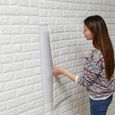 10 pcs  70cm*77cm 3D relief Sticker Autocollant Papier Peint brique blanc 3D Revetement Mural-0
