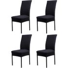 Housses de chaise - POPSPO - Lot de 4 - Noir - Spandex - Décoration facile
