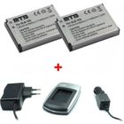 MR!TECH Chargeur + 2x Batteries SLB-10A pour Samsung
