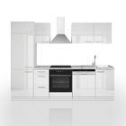 Cuisine Optima, 270 cm sans plan de travail, Blanc, Vicco