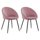 HAPPY GARDEN Lot de 2 chaises vintage DIANE velours rose