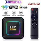 HK1RBOX Boitier iptv,Android 13 TV Box Quadcore 4Go+64Go,Support 8K Ultimate HD Smart TV Box, boitier multimédia WiFi 6 BT5.0 100M