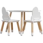 MOBILI REBECCA Rebecca Mobili Ensemble de Table et 2 Chaises pour Enfants en bois blanc Jeux de table