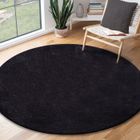 Tapis Rond - THE CARPET - Relax - Antidérapant - Lavable - Noir - 120 cm