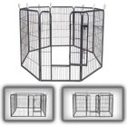 Parc Enclos pour Chiens - zoomundo - XXL - Métal pour Chiots Animaux Grillage Rongeur Petit Avec Porte 8 Panneaux