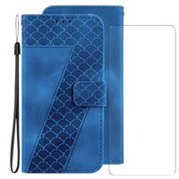 Verre trempé+Housse pour Xiaomi Redmi A3 6.71", Etui Protection Premium en Cuir PU Portefeuille, [Ranges Cartes] [Support]- Bleu