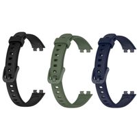 3 PCS Bracelet de montre de remplacement ( TPU ) pour Huawei Band 8- Noir, Vert foncé, bleu