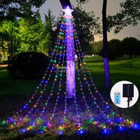 350 LED Energie Solaire Guirlande Lumineuse Sapin de Noel Avec Etoile 3.5m Rideau Lumineux Sapin de Noel Decoration Noel Extérieur