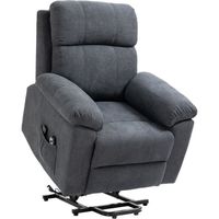 Fauteuil de massage fauteuil releveur électrique inclinaison réglable repose-pied ajustable tissu gris 85x94x103cm Gris