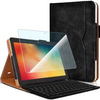 Pack Etui de Protection (Noir) + Clavier Bluetooth + Protection d'écran en Verre Flexible pour Tablette Blackview Tab 8 10,1 pouces