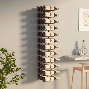 "SALE 2025"Meuble Range Bouteille - Casier à vin mural - pour 36 bouteilles Doré Fer,4,84 Kg 4660