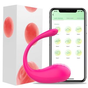 Vibromasseur Télécommandé Par Appli - Sextoy Couple à Distance - Silicone Médical - Rouge/Violet