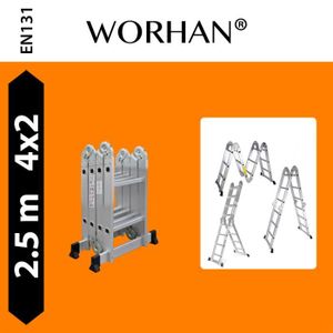 ECHELLE WORHAN® 2.5m Échelle Aluminium Multifonction Polyv