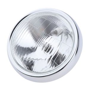 Semoic 7 Pouces Phare de Moto Rond halogene Lampe H4 Ampoule Phare pour Harley Bobber