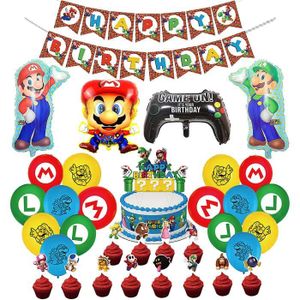 Deco Anniversaire Mario Decoration Anniversaire Mario Ballon Mario  Decoration Gâteaux Mario Bannière Joyeux Anniversaire Décor[1337] -  Cdiscount Maison