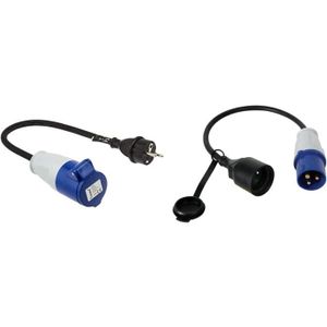 MULTIPRISE Eceec 40 Cm Adaptor Cable Schuko Plug To Cee Socket & Eceea2 Câble D'Embrayage Sur Fiche Cee, Longueur 40 Cm[J918]