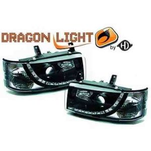 PHARES - OPTIQUES phares à LED diurnes, DragonLights, noir, avec cli