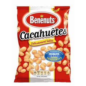 CACAHUÈTES FRUITS SECS BÉNÉNUTS - Cacahuètes Grillées Salées 410G - Lot D