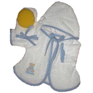 ACCESSOIRE POUPÉE Peignoir de bain blanc pour poupée Berchet - Pour bébé de 36 à 42 cm - Accessoires inclus