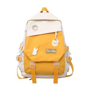 SAC À DOS Sac À Dos Adolescent Loisir Filles pour Outdoor Voyage Campus Randonnée Jaune Avec Accessoires