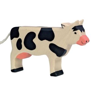 FIGURINE - PERSONNAGE Jouet en bois - GOKI - Holtztiger vache debout noire - Pour enfant de 3 ans et plus - Intérieur