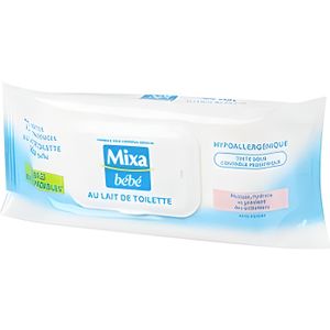 MIXA BEBE Lingettes ultra doux au lait de toilettes pour nourrissant  nettoie et hydrate à prix pas cher
