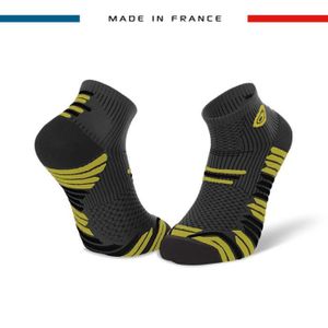 COLLANT DE RUNNING Chaussettes Trail Elite - BV Sport - gris/jaune - Homme - 42/44