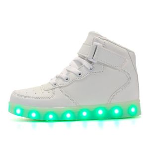 BASKET Baskets High Top Filles Chaussures Garçons LED Lumières avec Télécommande Chaussures USB Rechargeable pour Enfant