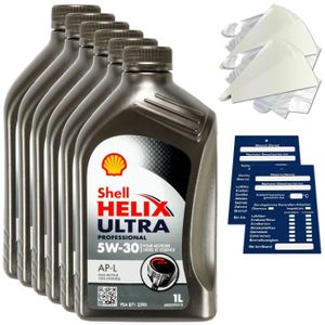 HUILE MOTEUR 6 Litre Shell Helix Ultra Professional AP-L 5W30 Huile 550040602 Acea C2 Kit