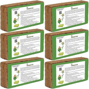 TERREAU - SABLE Humusziegel Brique d'humus - 50 L terre de coco - 6 x 650g - terreau en fibre de coco - naturelle et sans tourbe - convient comm130