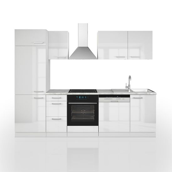 Vicco cuisine Optima, 270 cm sans plan de travail, gris