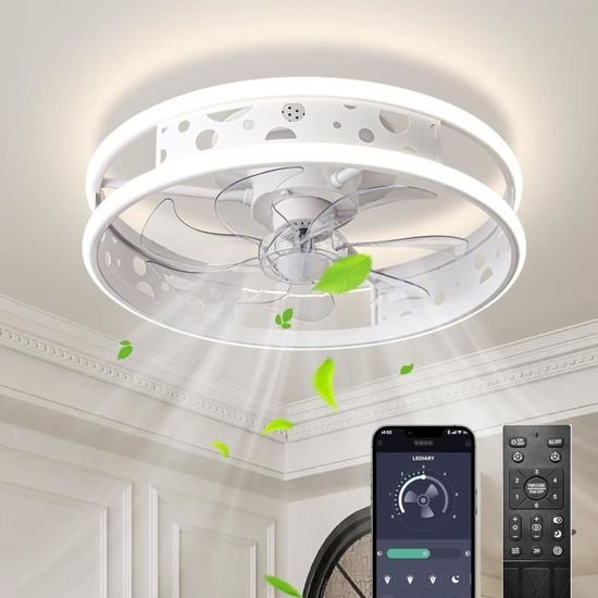 Mini Ventilateur de Plafond avec Éclairage LED - 40W, Dimmable, E27 - 6 Mini Ventilateur de Plafond avec Éclairage LED - 40W, Dimmable, E27 - 6