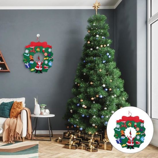 1 set bricolage feutre sapin de Noël guirlande enfant banderole - banniere - guirlande (hors noel) articles - decoration de fete