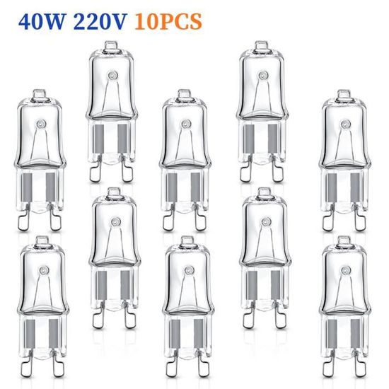 Lot de 10 Ampoule Halogènes G9 40W 230V BIVGOCLS Oven de Ampoule