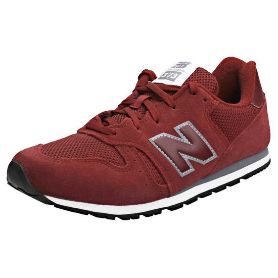 Baskets Classique Garcon New Balance Kj373 Cuir et Mesh Bourgogne