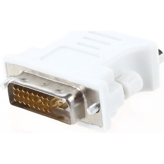 Adaptateur DVI-D Vers VGA 24+5 Broches Mâle Vers 15 Broches Femelle - Convertisseur Signal Numérique/analogique - Plug And Play - Compatible 1080p