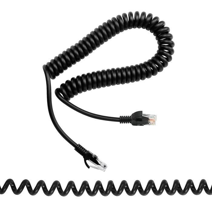 Câble Spiralé Ethernet Cat5E Câble Rétractable Rj45 Réseau Lan Câble ...