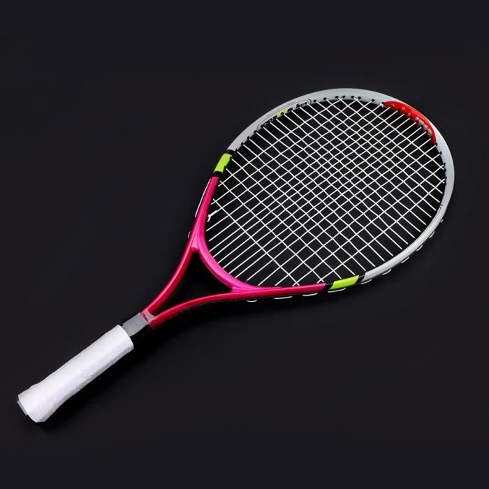 Raquette de tennis simple à cordes durables pour l'entraînement des enfants (rose rouge)-COL