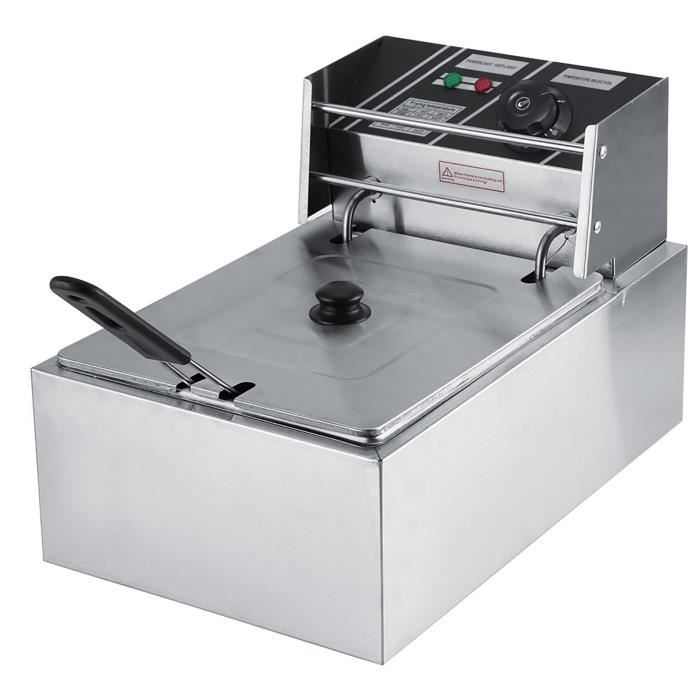 WXS Friteuse électrique 6L avec panier usage commercial 2,2 KW